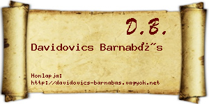 Davidovics Barnabás névjegykártya