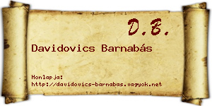 Davidovics Barnabás névjegykártya