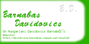 barnabas davidovics business card